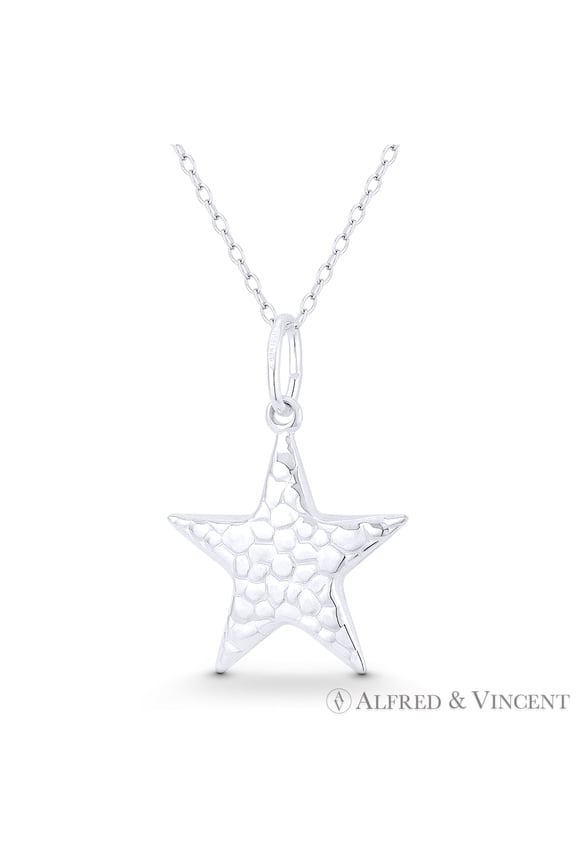 5-Pointed Star Celestial Charm 28x20mm (1.1x0.8in) Pendant in .925 Sterling Silver