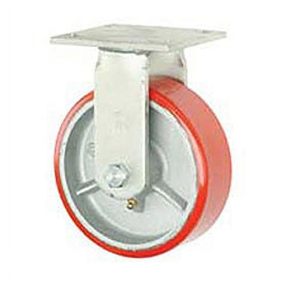 Global Industrial Heavy Duty Rigid Plate Caster 5"" Polyurethane Wheel 500 Lb. C