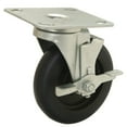 thumbnail image 1 of Global Industrial Medium Duty 5"" Polyurethane Swivel Plate Caster with Brake -, 1 of 3