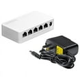 thumbnail image 1 of 5 Port 100Mbps Ethernet Switch Mini Portable RJ45 Hub Splitter with Power Cable US Plug, 1 of 4