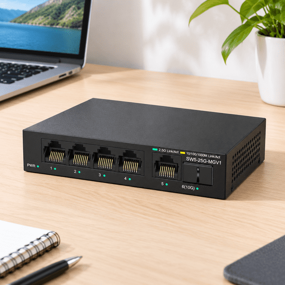 5 Port 2.5gb Web Managed Ethernet Network With Metal Casing 1 X 10gb Sfp+ | 5 2.5 Gigabit Multigig 10-100-1000mbps 45g Bandwidth