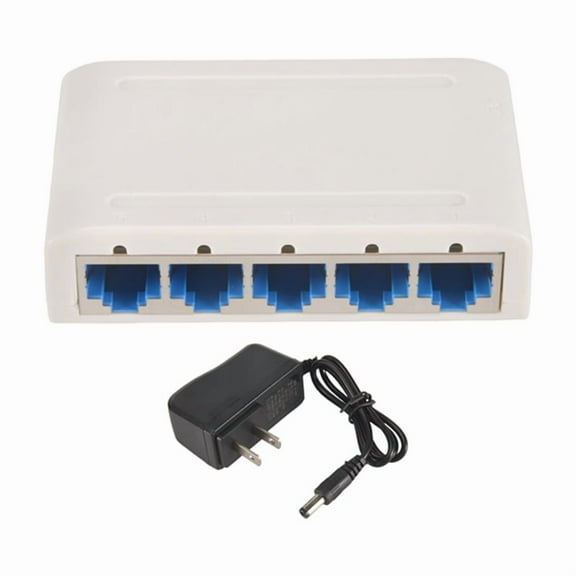 5 Port Data Switch,Network Hub,Desktop Ethernet Splitter,Plug & Play Shielded Ports Fanless Quiet