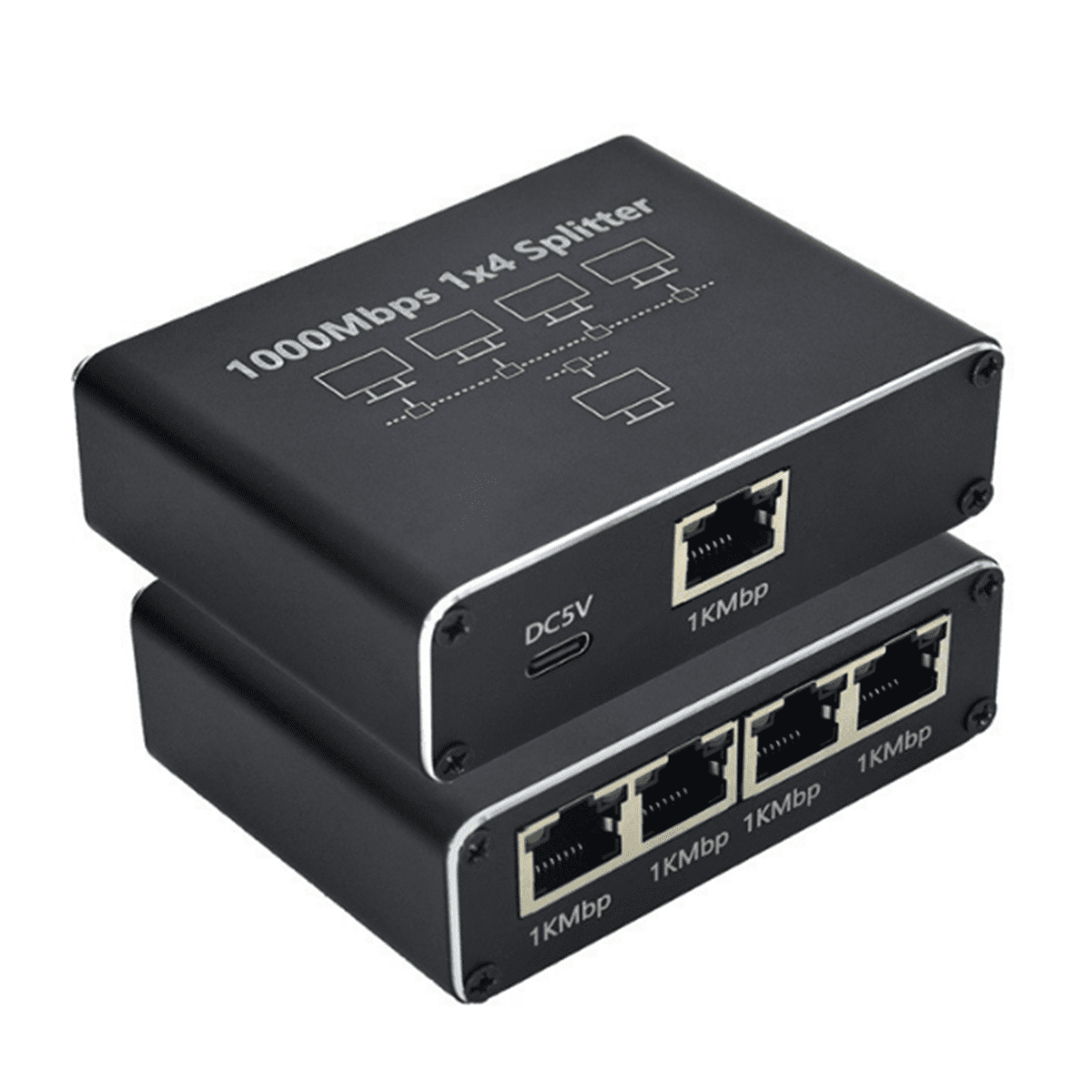 5 Port Gigabit Ethernet Switch with USB Power Cable, 1000Mbps Splitter 1 to 4 Out , for Cat 5/5E/6/7/8