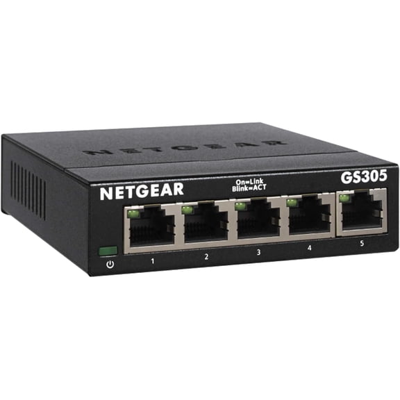 5-Port Gigabit Ethernet Unmanaged Essentials Switch (GS305) - Home Network Hub, Office Ethernet Splitter, Plug-and-Play, Silent Operation, Desktop or Wall Mount