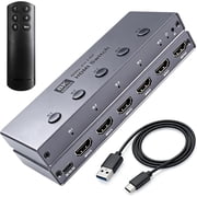 5-Port HDMI 2.1 Switch 5 in 1 Out with Remote, 8K@60Hz 4K@120Hz HDMI Switcher, 48Gbps High-Speed HDMI Selector, HDR10 HDCP 2.3 Auto Switching Compatible with PS5 Xbox Series X TV Projector