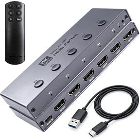 5-Port HDMI 2.1 Switch 5 in 1 Out with Remote, 8K@60Hz 4K@120Hz HDMI Switcher, 48Gbps High-Speed HDMI Selector, HDR10 HDCP 2.3 Auto Switching Compatible with PS5 Xbox Series X TV Projector