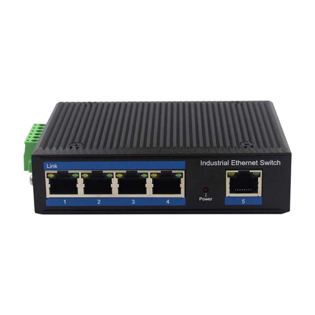 5 Port Networking Switcher DIN Rail Mount Industrial Protections For Offices Home