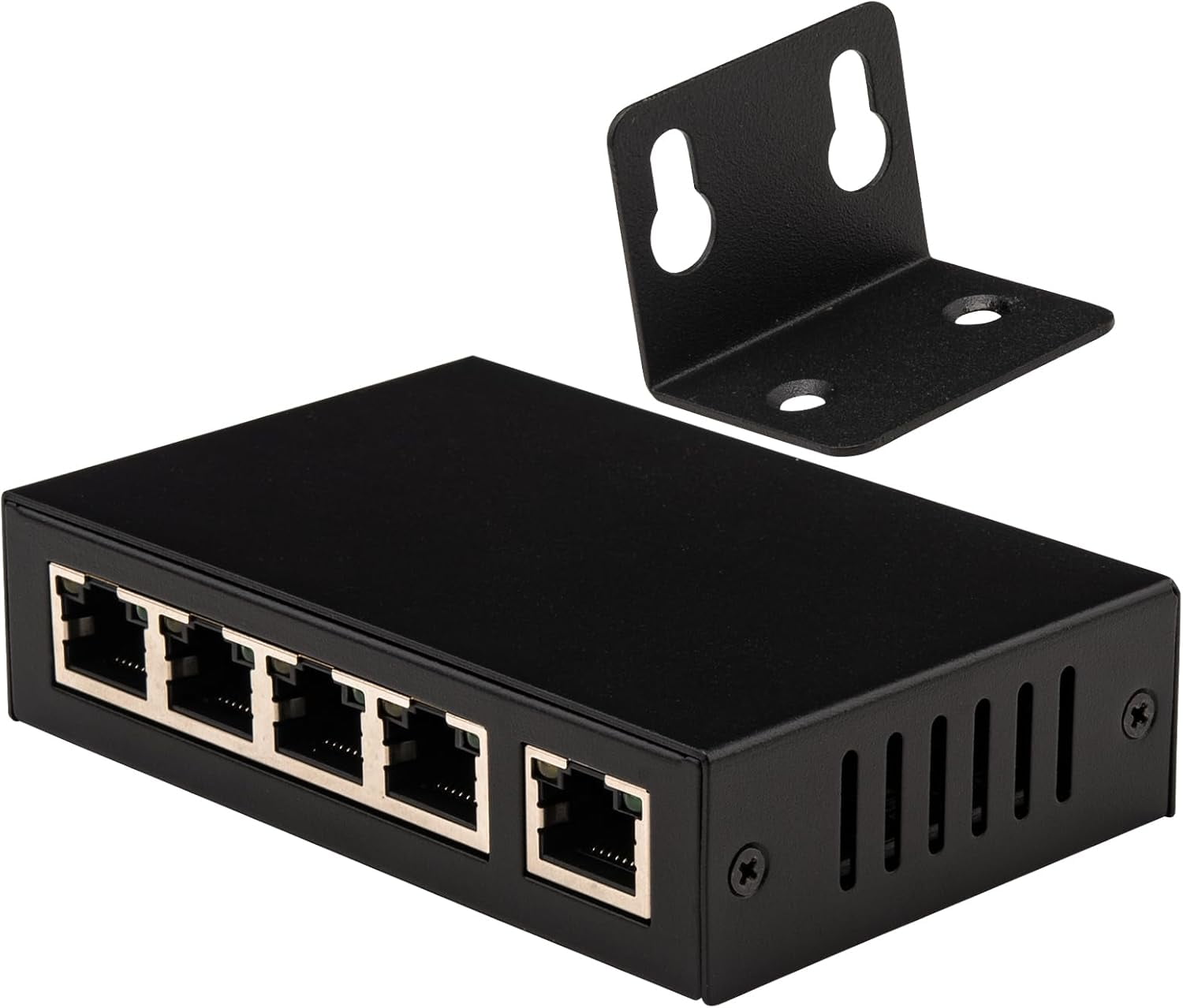 5-Port POE ethernet Extender, 4 Output POE Repeater 10/100Mbps, IEEE 802.3af PoE Switch Signal Extender with Wall Mount for Security Systems IP Camera Poe Splitter, IP Phone