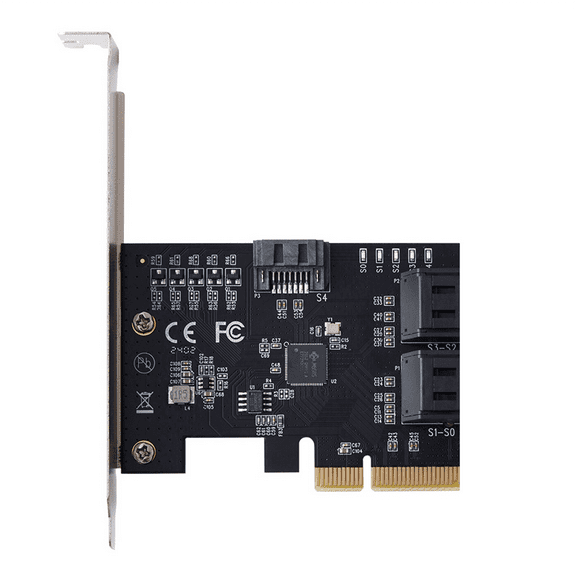 5 Port SATA III PCIE X4 to SATA 3.0 PCI Express Converter Computer Hard Disk SATA Expansion Card Adapter JMB585 Chip
