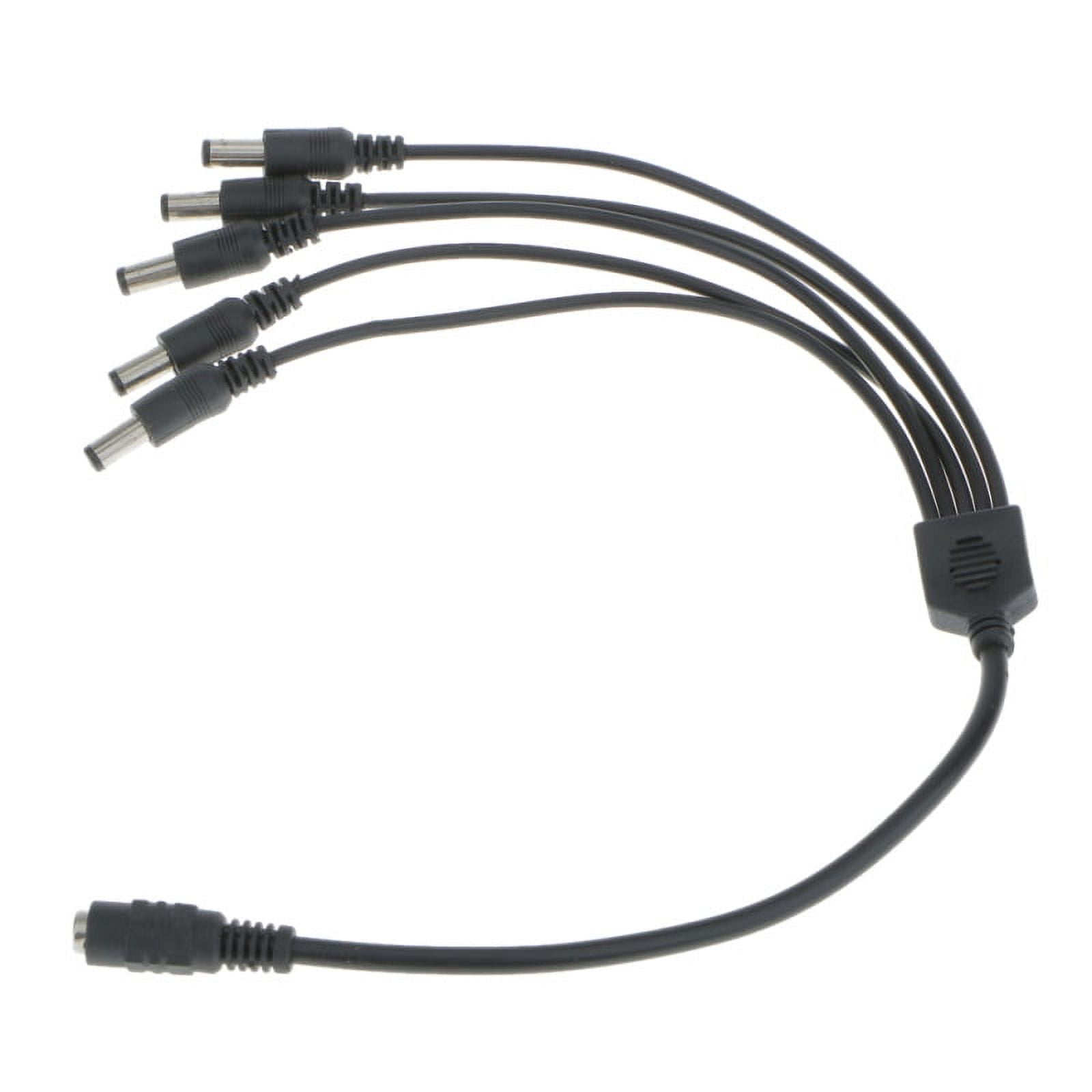 5 Port Splitter Cable Power Supply Adapter Cable Black