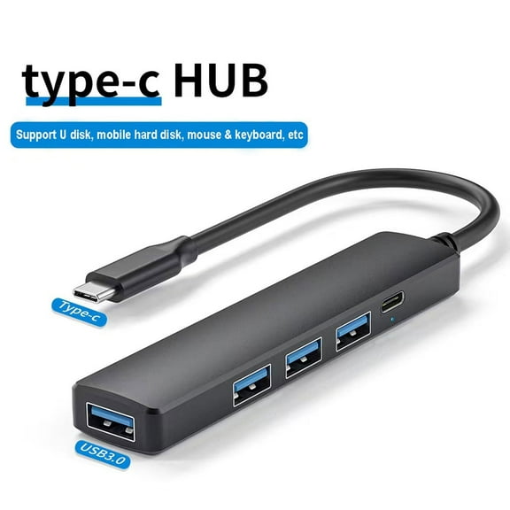 5-Port USB 3.0 Hub, Ultra-Slim USB Hub with USB-C Powered Port, Data USB Splitter Charging Supported Compatible with MacBook, Laptop, Surface Pro, PS4, PC, Flash Drive, Mobile HDD