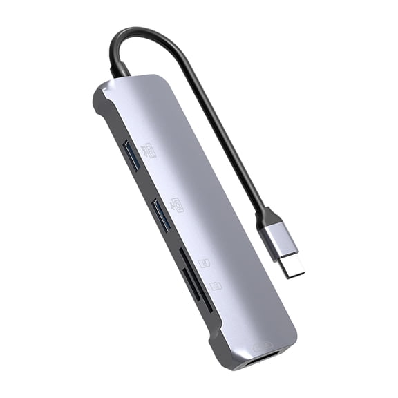 5-Port USB C Hub 4K HDTV USB3.0 Charging Aluminum Expansion Dock