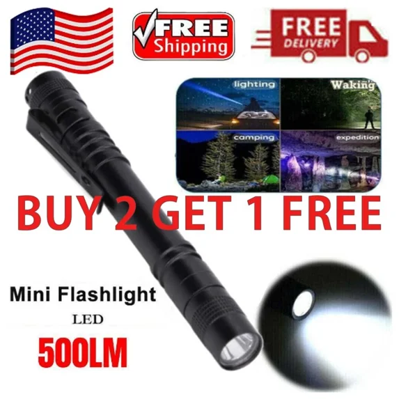 5" Portable Tactical Flashlight Mini Super Bright Penlight Small Led Torch Light