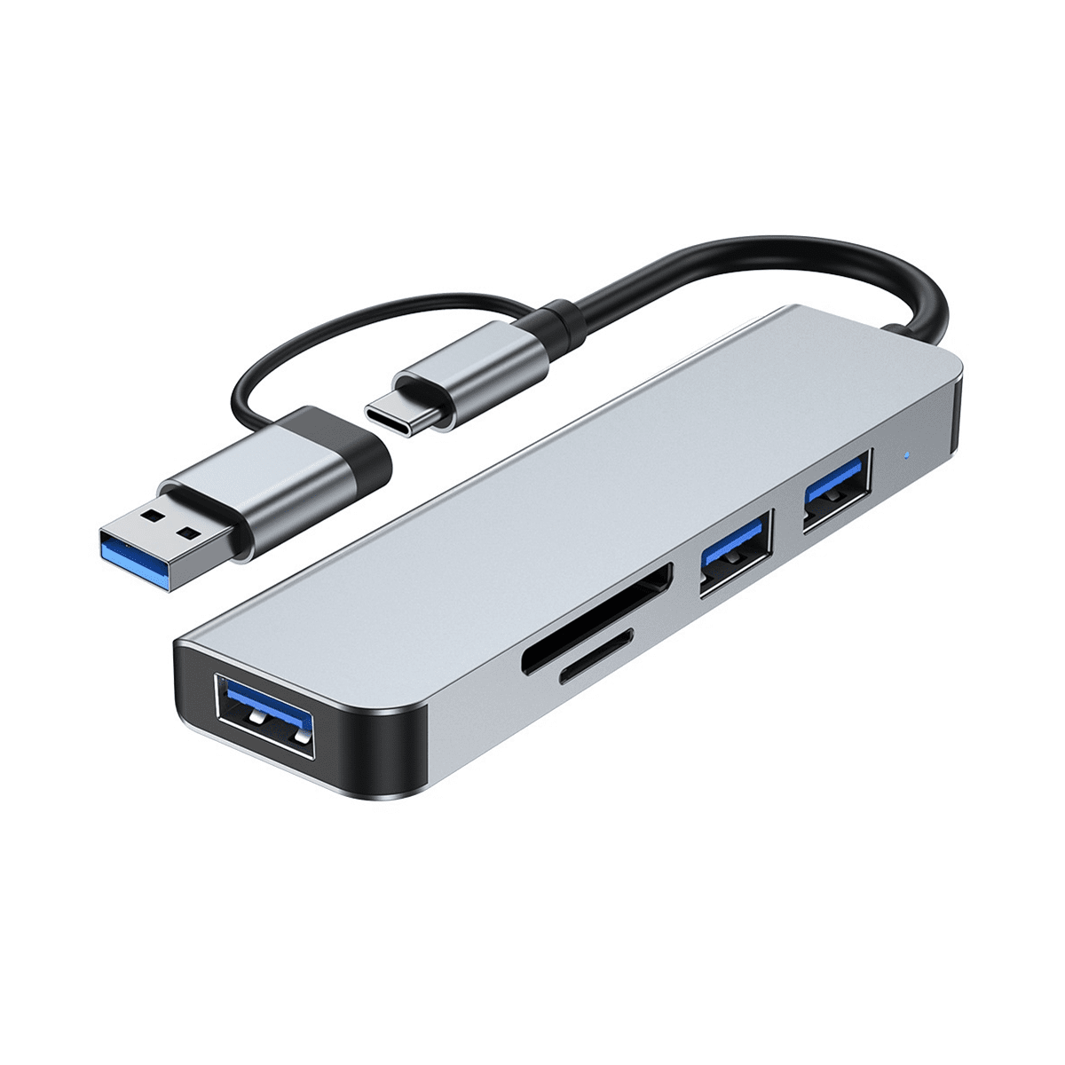 5 Ports 2In1 USB 3.0 HUB TypeC Adapter USB3.0+USB2.0+SD+TF Multi