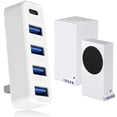 thumbnail image 1 of 5 Ports USB Hub for Xbox Series X|S, High Speed USB Hub Splitter Expansion Adapter for Xbox Series X|S Accessories, with 4 USB 2.0 Port + 1 Type C Port(White), 1 of 7