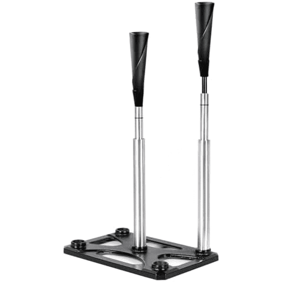 5 Position Batting Tee,Hitting Tee Height Adjustable 24-46 Inch Baseball Tee with 2 Rubber Top,Aluminum Pole,Metal Base Softball Tee for All Players Practice Inside, Middle,Outside