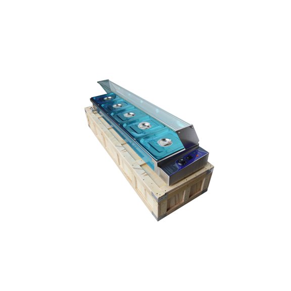 5 Pots Electrothermal Food Warm Insulation Stainless Steel Detachable Glass Frame 110V 1.5KW