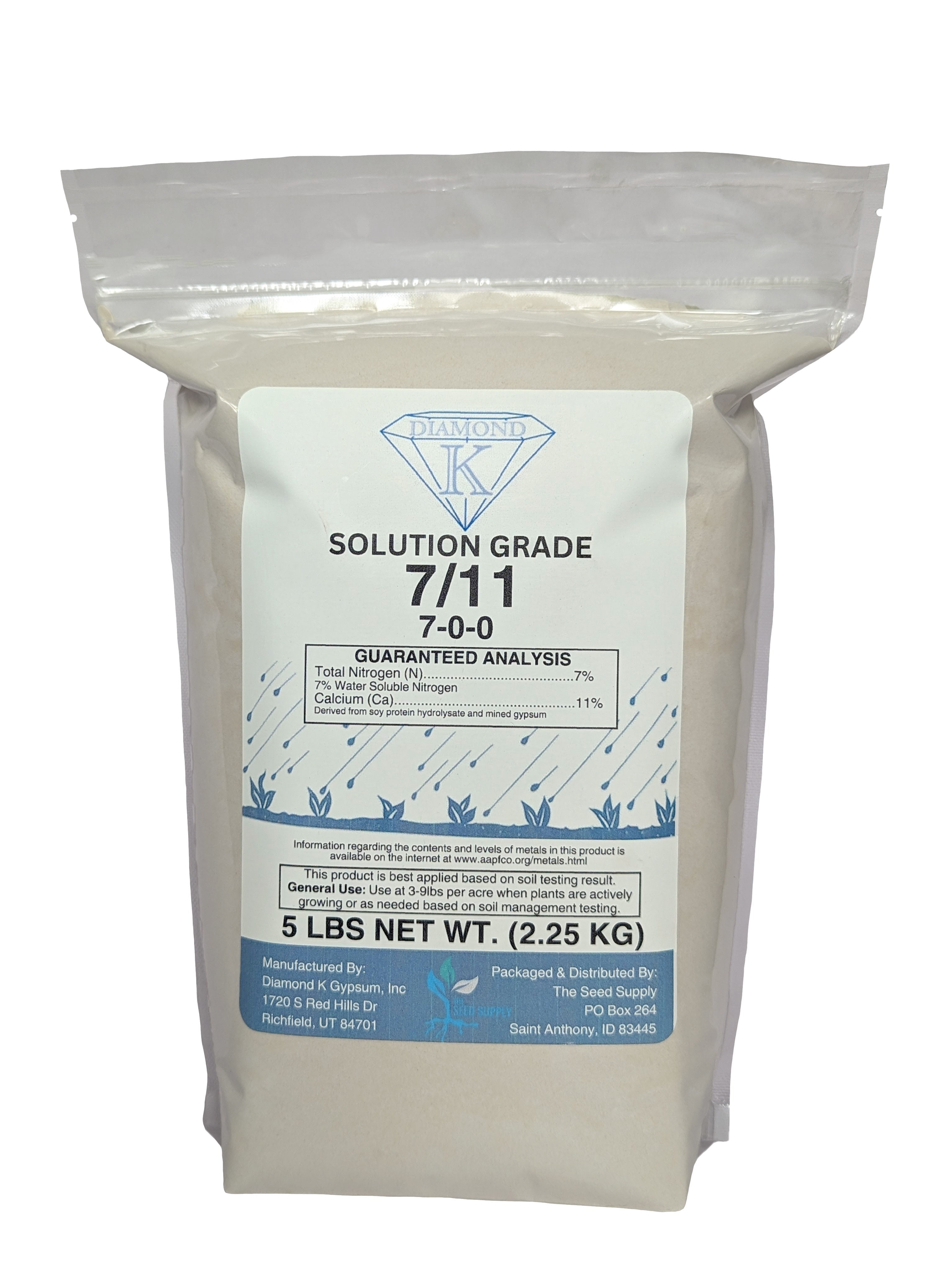 5 Pound 7/11 (7-0-0) 7% Nitrogen & 11% Calcium Soluble Garden Fertilizer Powder