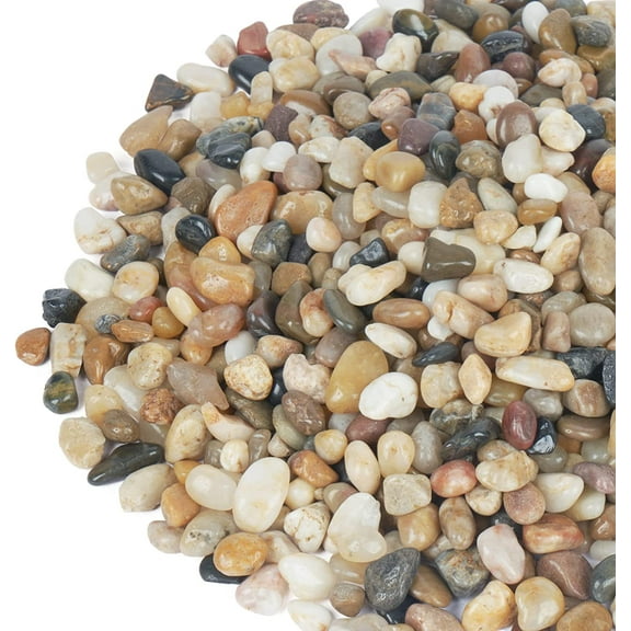 5 Pounds Pebbles for Plants, 3/8 to 1/2 Inch Decorative Rocks for Vase, Succulents, Highly Polished, Mixed Color