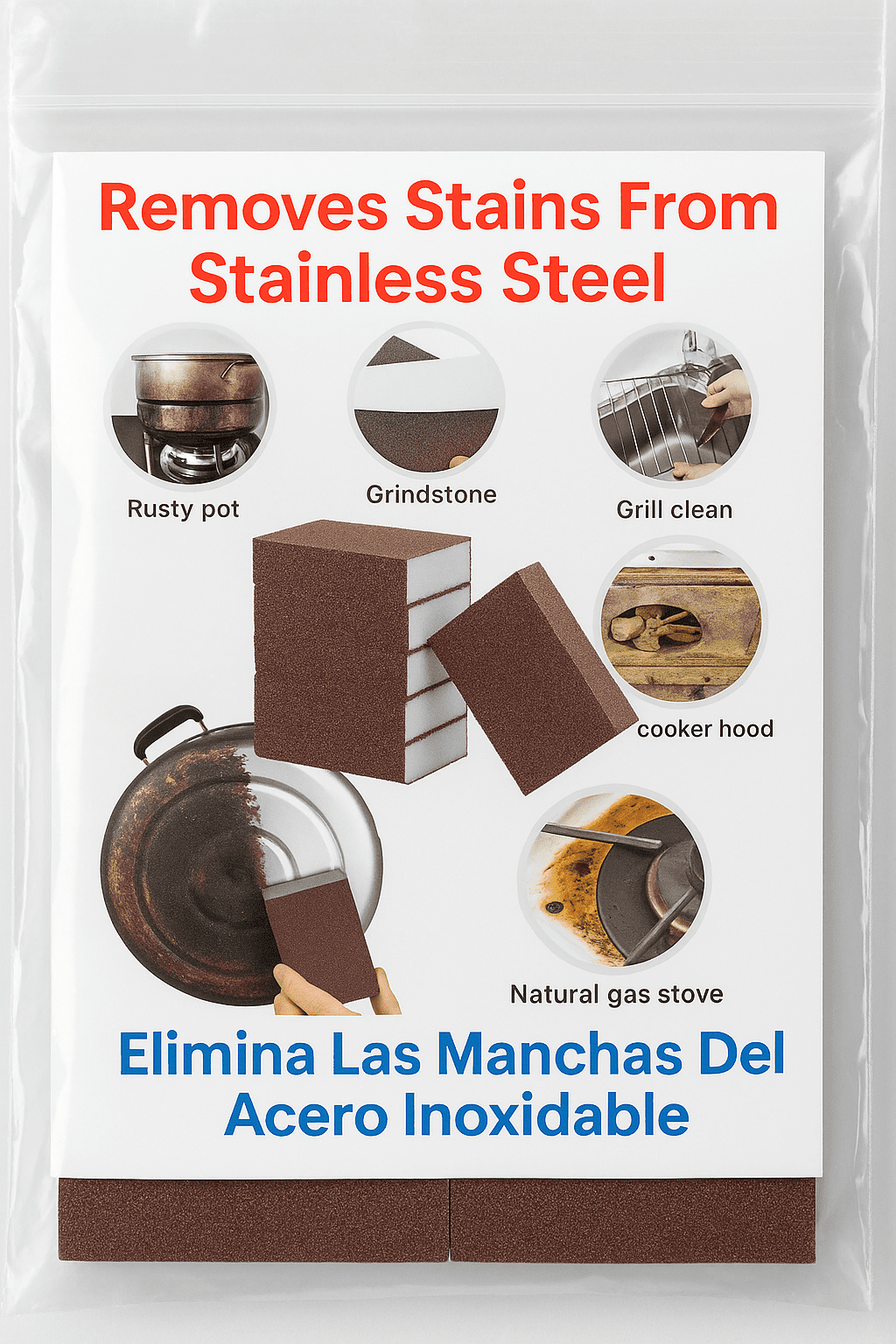 5 Powerful Magic Pot Scrubber Cleaning Sponges, Heavy Duty Kitchen Eraser Scouring Pads, Dishwashing Oven Stove Rust Cleaning Sponges, BBQ Grill Scrubbing Dish Cloths