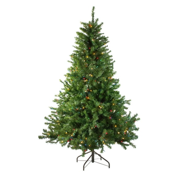 5' Pre-Lit Canadian Pine Artificial Xmas Tree - Multi Lights