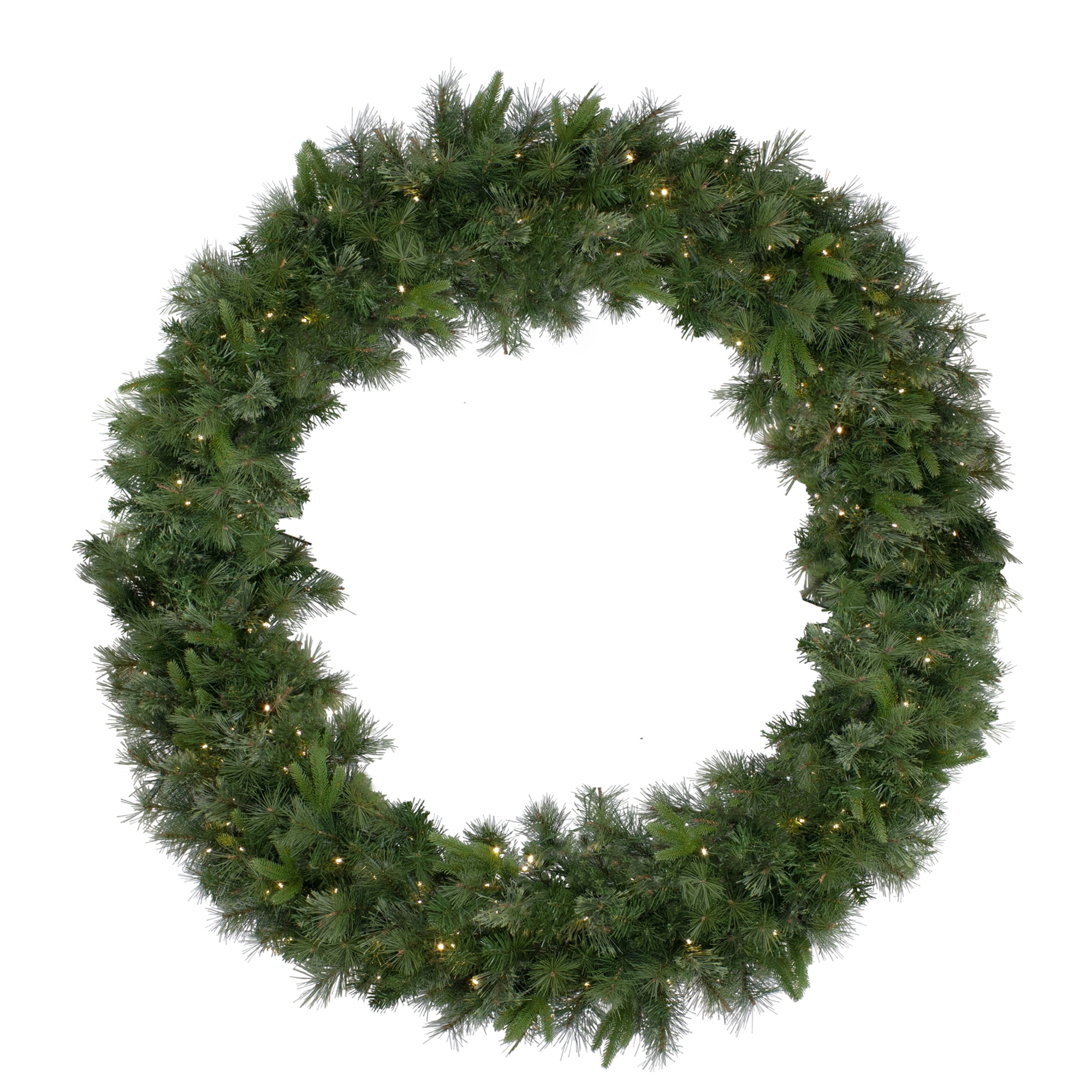 5' Pre-Lit Cashmere Mixed Pine Commerical Artificial Christmas Wreath - Warm White LED Lights