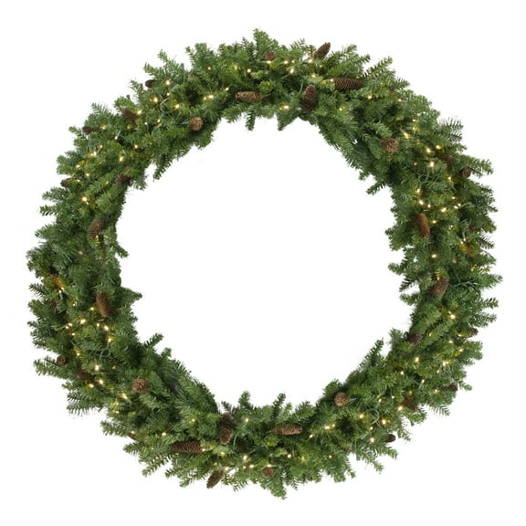 Northlight Pre-Lit Dakota Red Pine Commercial Artificial Christmas Wreath - 5' - LED Warm White