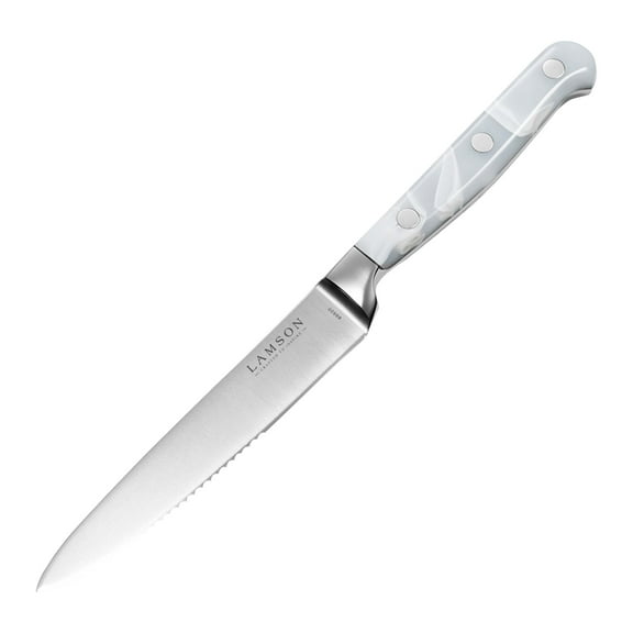 5" Premier Forged Steak Knives, Single Piece, Fine-Edge or Serrated - Ice, Serrated Edge