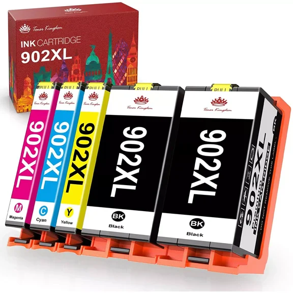 5 Premium 902XL Ink Cartridge for Officejet Pro 6950 6951 6958 6968 6971 6975