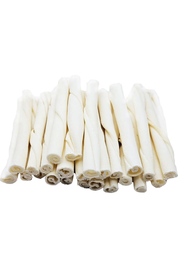 5" Premium Rawhide Twists Dog Treats, 50 count