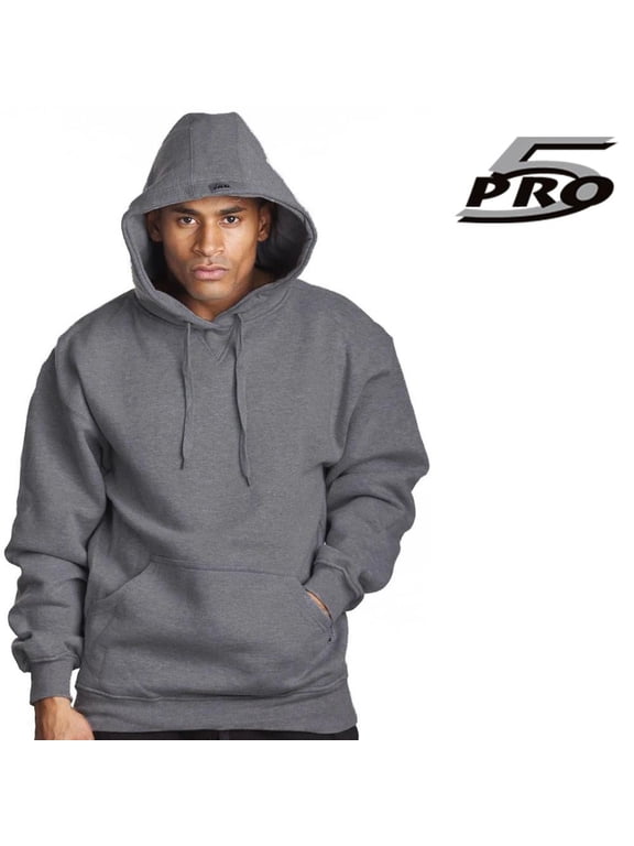 5 Pro Men's Fleece Pullover Hoodie Sweater, Solid Print