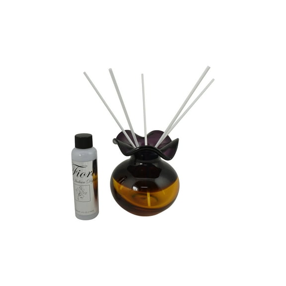 5" Purple and Amber Glass Vase Aroma Diffuser
