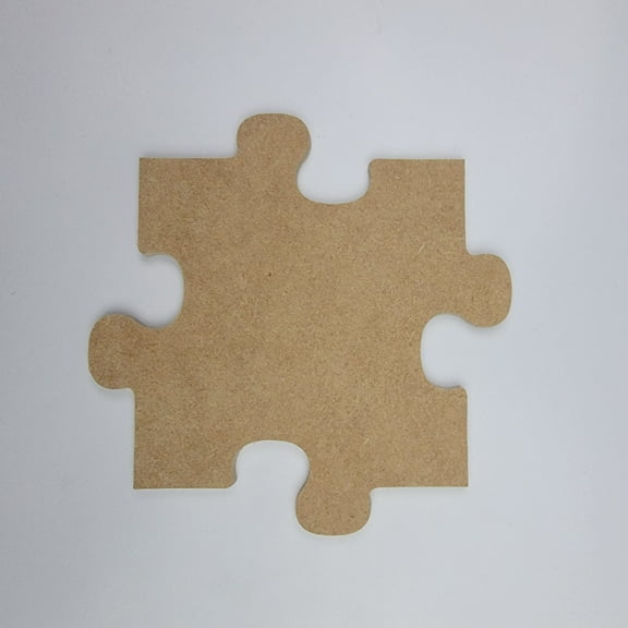 5" Puzzle Piece, Unfinished MDF Art Shape by Wooden Craft Cutouts, 1-4 Thickness