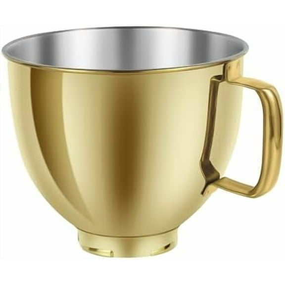 5 QT Stainless Steel Mixer Bowl Compatible with KitchenAid Artisan&Classic Series 4.5-5QT Tilt-Head Mixers K45 KSM70 KSM150 etc. Replacment for KitchenAid Mixer Bowl(Heavy Duty Radiant Gold)