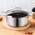 thumbnail image 1 of 5 QT Tri-Ply Hybrid Non-Stick Stock Pot with Lid, Induction Compatible, Dishwasher and Oven Safe, 1 of 4