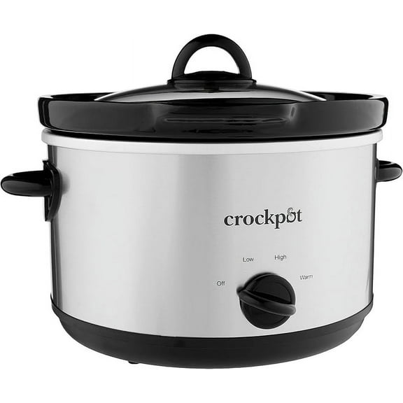 5 Qt. Round Manual Slow Cooker and Little Dipper, Stainless Steel