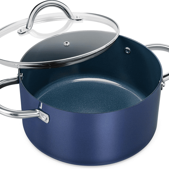 5 Quart Cooking Pot with Nonstick Coating, Ceramic Soup Pots with Stainless Steel Handle, Non Stick Pot Induction Compatible