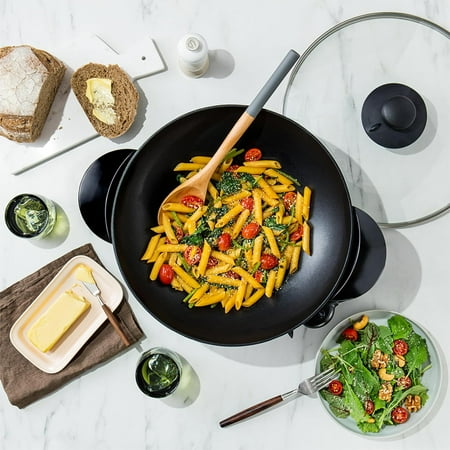 5-Quart Electric Wok with Lid, Nonstick Cooking, Steaming Rack, Tempura Rack, Quick Heat Up