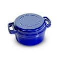 thumbnail image 1 of 5-Quart Enameled Cast Iron Double Dutch Oven with Lid & Dual Handles – 2-in-1 Cookware for Bread Baking, Braising, Stews, Roasting, Doubles as Casserole Dish & Stovetop Grill Pan, Blue, 1 of 8