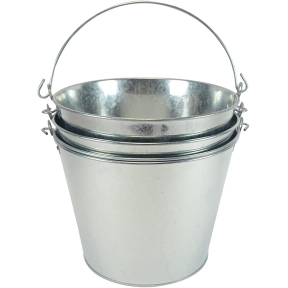 5-Quart Galvanized Pail Beer Bucket 9x9x7 inches (Pack of 3)