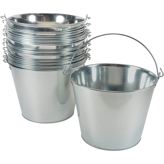 5-Quart Galvanized Steel Beer Bucket 9 x 9 x 7 Inches (Pack of 12)