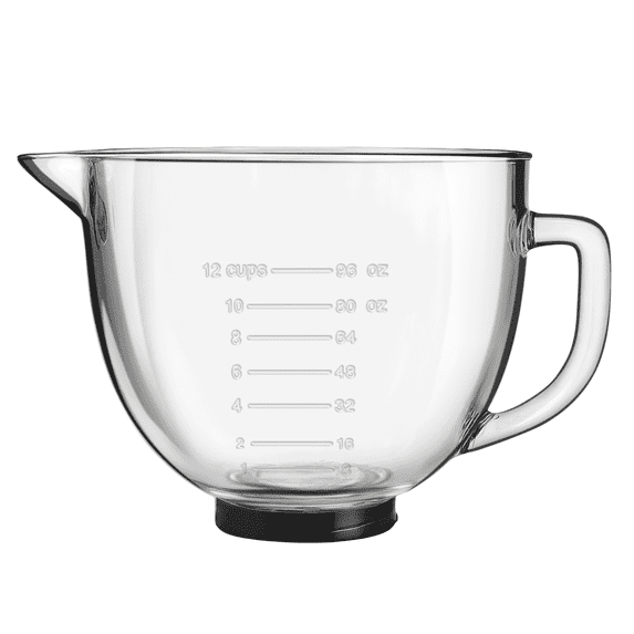 5 Quart Glass Mixing Bowls Compatible with 4.5&5 KitchenAid Stand Mixer,Allows Placing it in the Microwave and Refrigerator
