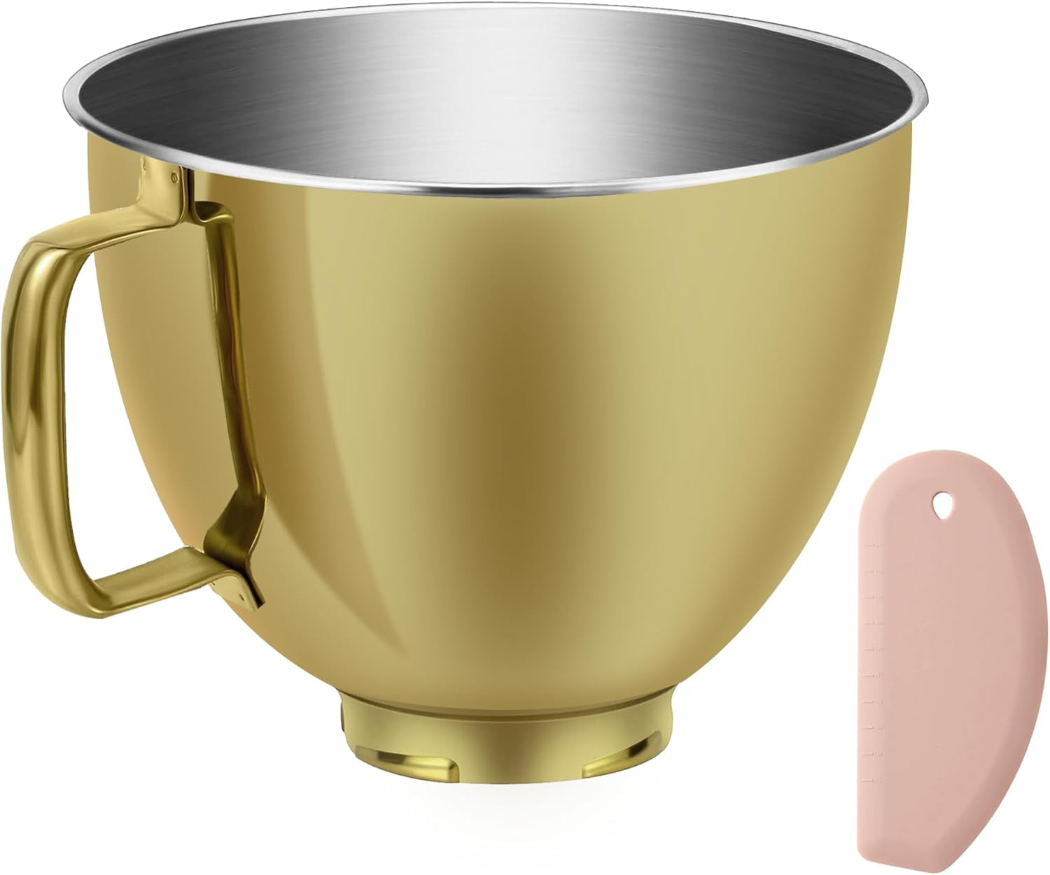 5 Quart Metallic Finish Stainless Steel Mixer Bowl for KitchenAid Classic&Artisan Series 4.5-5 QT Tilt-Head Mixer, Gold Color, Silicone Scraper, Dishwasher Safe, Fit K45SS KSM75 KSM90 KSM150 - Walmart.com