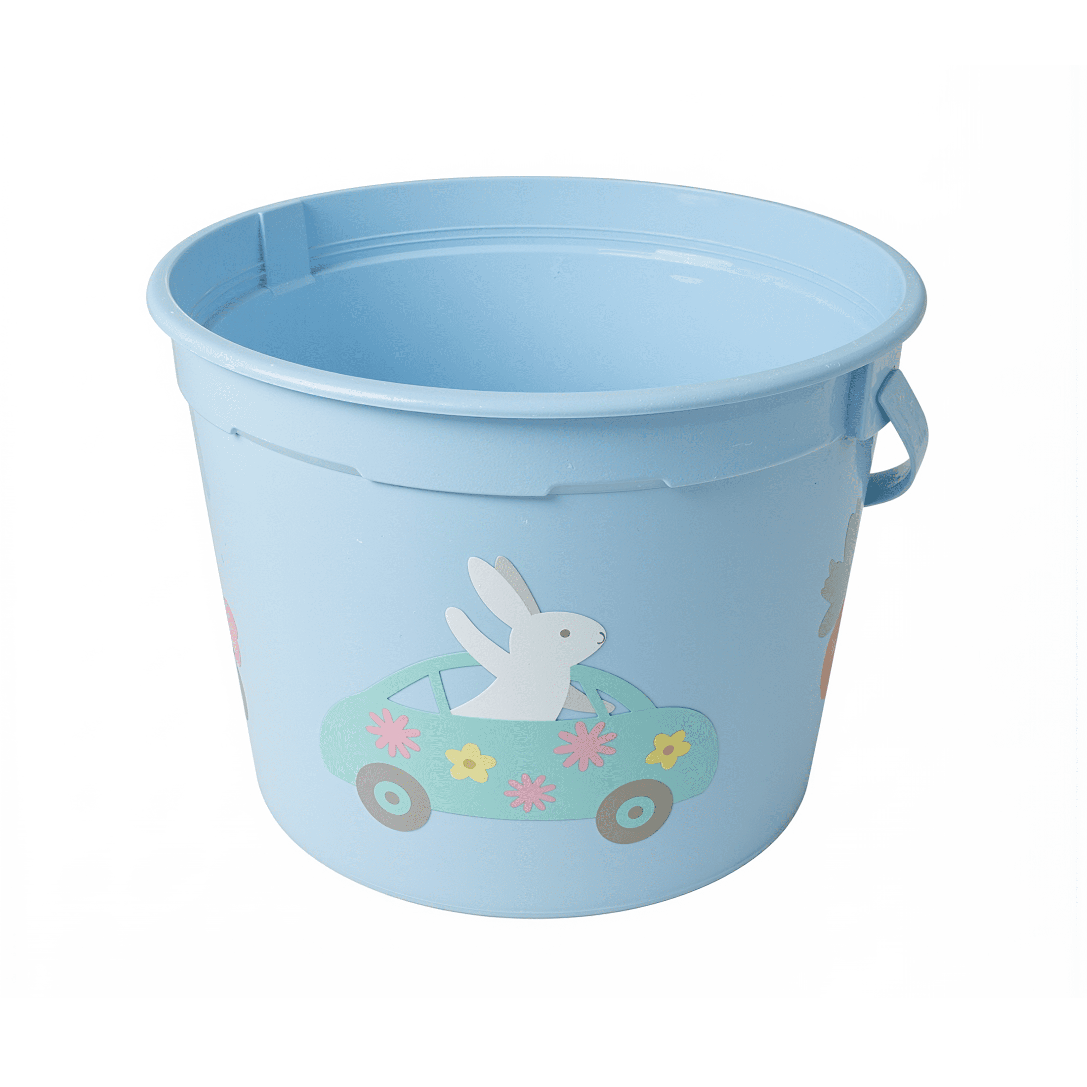 5-Quart Round Plastic Easter Bucket - Bunny Car Design