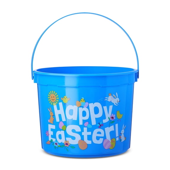 5-Quart Plastic Easter Bucket, Happy Easter