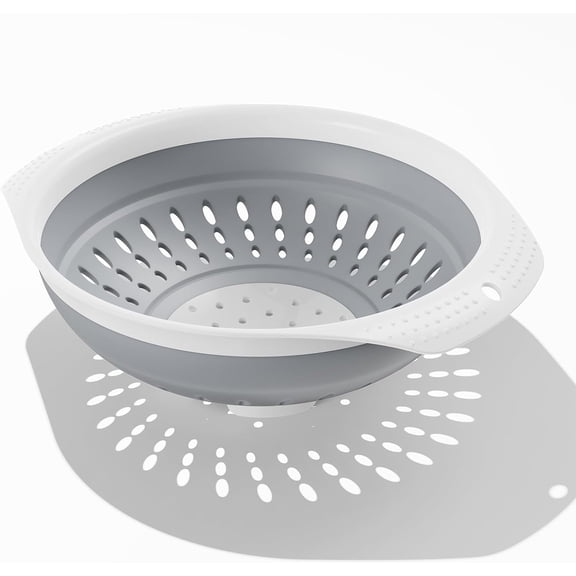 5 Quart Premium Collapsible Colander, BPA-Free Silicone Folding Strainer with Reinforced Handles, Space-Saving Modern Kitchen Drainer for Pasta, Produce & Everyday Cooking