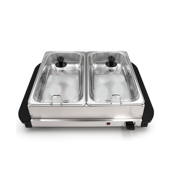 5 Quart Stainless Steel Electric Buffet Server with Warming Tray