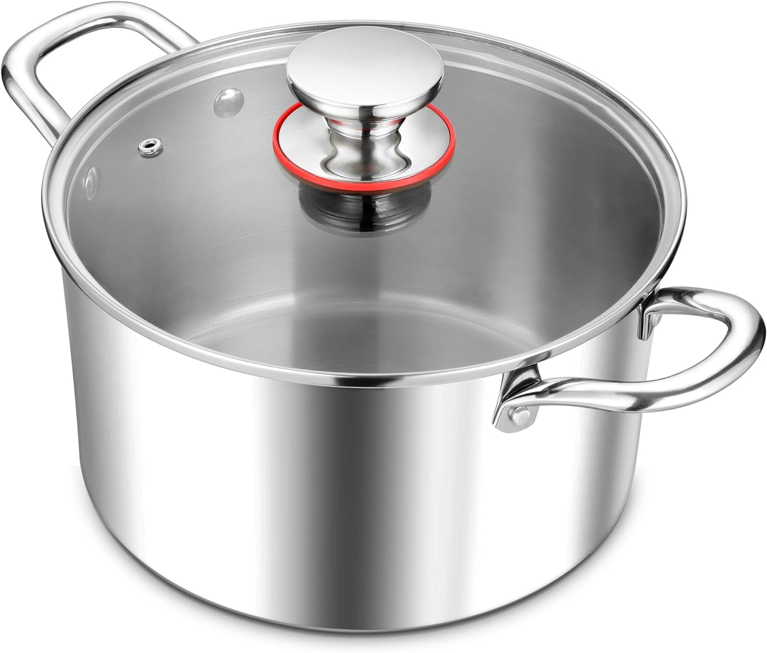 5 Quart Stock Pot with Lid, 18/10 Tri-ply Stainless Steel Stockpot for ...