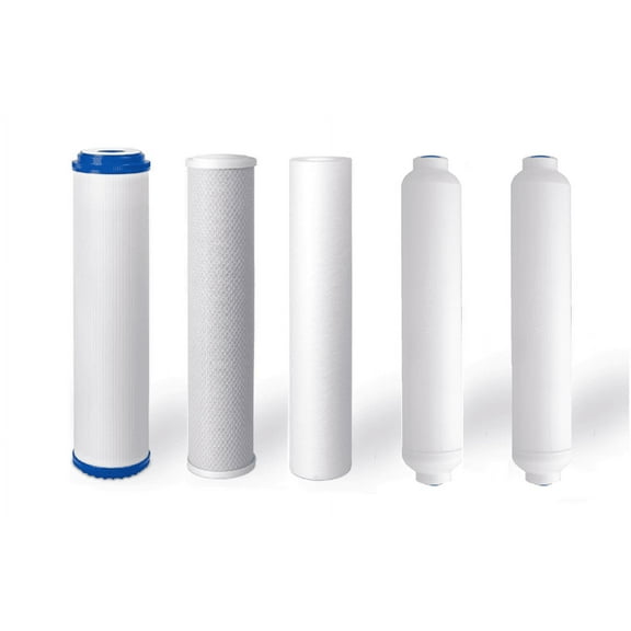 5 REPLACEMENT REVERSE OSMOSIS WATER FILTERS SEDIMENT/CARBON/CALCITE pH Alkaline RO