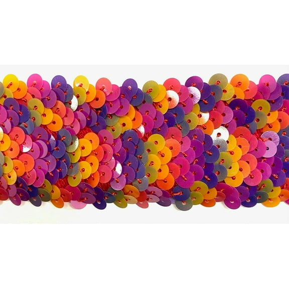 5 ROW (1-3/4") STRETCH SEQUIN TRIM - 5 Total Yards - Many Colors Available!